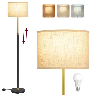 Produktbild von VASAGLE Stehleuchte, Standleuchte, Stehlampe, höhenverstellbare Leselampe, 140-170 cm hoch, mit Fußtaster, E27 Fassung