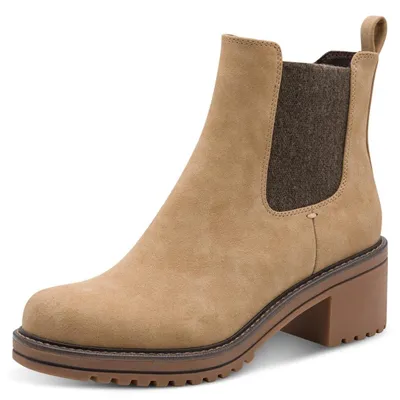 Immagine prodotto di Stivali Chelsea da donna Marco Tozzi, con zip, comodi, color beige, taglia 36 EU