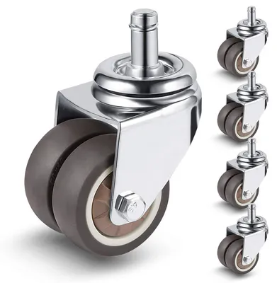 Obrázok produktu pre Dvojité kolieska na kancelárske stoličky, guma, 11 mm x 22 mm, tiché, vhodné na tvrdé podlahy