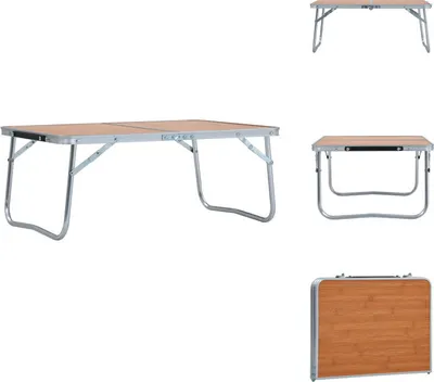 Produktbild von vidaXL Klappbarer Campingtisch Braun Aluminium 60 x 40 cm -  Campingmöbel