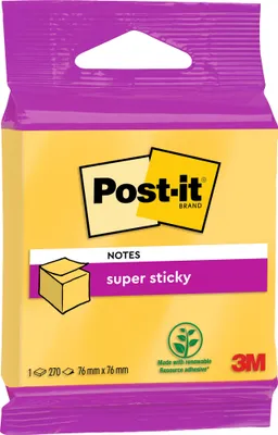 Produktbild von Post-It 2014-S, Quadratisch, Gelb, Papier, 76 mm, 76 mm, 270 Blätter