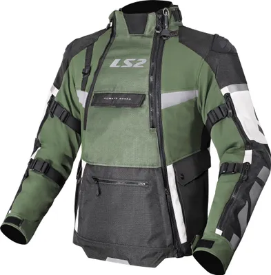 Produktbild von LS2 X-Master wasserdichte Motorrad Textiljacke, grau/schwarz/grün, XL