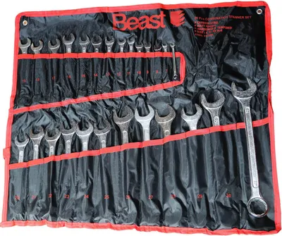 Produktbild von Gabel-/Ringschlüsselsatz 26 teilig 6-32mm in Tasche