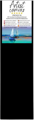 Produktbild von Leinwand auf Keilrahmen 100% Baumwolle 330 g/m² Schwarz grundiert 40X140 cm