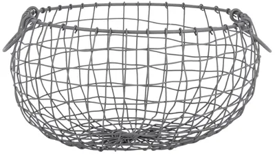 Produktbild von Draht Korb -GROSS - rund Ø 32 cm Griffe Dekoration Garten Deko