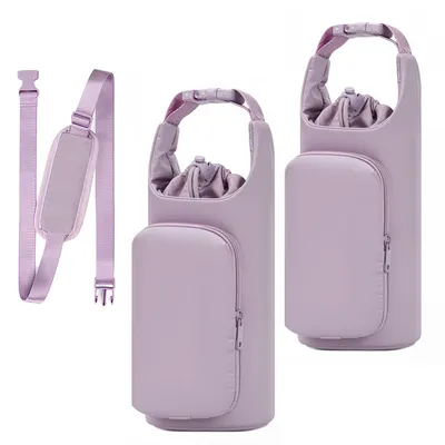 Produktbild von 2er-Pack Wasserflaschenhalter mit Handytasche für 950 ml und 1200 ml Trinkbecher, isolierter Flaschenhalter mit verstellbarem Schultergurt, Tragetasch