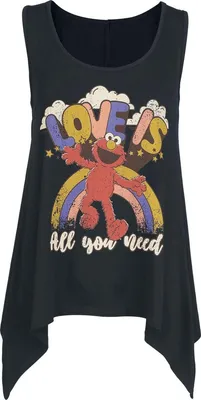Produktbild von Sesame Street Top Damen Elmo - Love Is All You Need schwarz XL