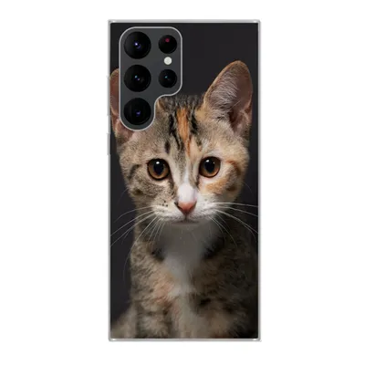 Produktbild von MuchoWow® Handyhülle Schutzhülle Hülle für Samsung Galaxy S22 Ultra Katze - Schwarz - Porträt Silikon Softcase Handy Hülle - Abbildung