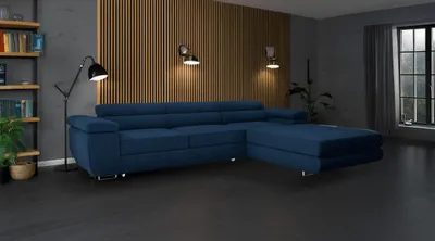 Produktbild von Ecksofa mit Schlaffunktion und Bettkasten, Designer Schlafsofa mit Bettkasten