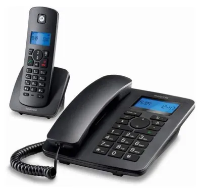 Zdjęcie produktu dla Motorola C4201, Telefon analogowy/DECT, Przewodowy i bezprzewodowy zestaw słuchawkowy, Nazwa i identyfikacja dzwoniącego, Czarny