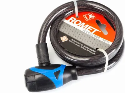 Image de Romet Câble Antivol Spiralé à Clé 120 cm Sécurité Vélo