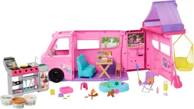 Produktbild von Mattel Super Abenteuer-Camper Spielset mit Dachzelt Grill Farbwechseleffekt