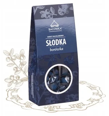 Zdjęcie produktu dla Słodka borówka w czekoladzie deserowej i białej 100g Bacówka