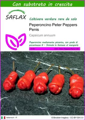 Immagine prodotto di SAFLAX  - Peperoncino Peter Peppers Penis - 10 semi - Con substrato - Capsicum