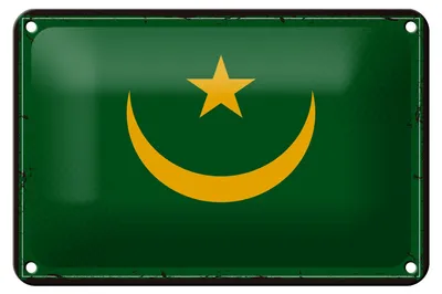 Produktbild von Blechschild Flagge Mauretaniens 18x12cm Retro Flag  Dekoration