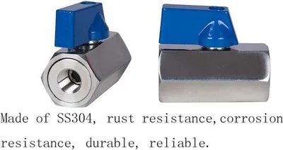 Image de Robinet à boisseau sphérique 1/4" BSP femelle-femelle en acier inoxydable, lot de 2
