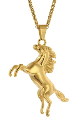trendor 75886 Herren-Halskette Pferd Gold auf Edelstahl 1
