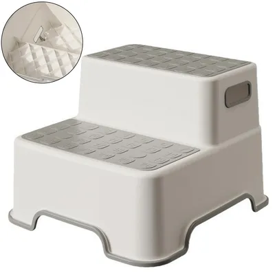 Produktbild von Tritthocker Kinder 2 Stufen, Robuster Hocker Zweistufiger Tritthocker für Badezimmer, Waschbecken und Toilette, Anti-Kipp und Anti-Rutsch, Sicherer