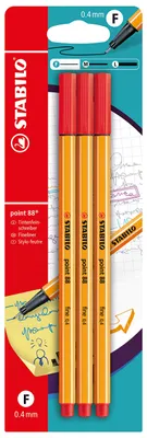 Obrázok produktu pre STABILO Fineliner, bodová fixka 88 – balenie 3 kusov – ružová