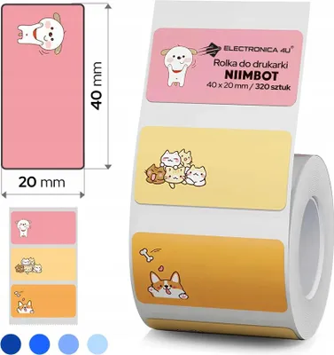 Image de Étiquettes autocollantes pour Niimbot B1 B4 B21 B3S B31 chat chien chaton 40x20