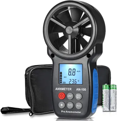 Digitales Anemometer, Windmesser 30 m/s, °C/°F, Hintergrundbeleuchtung