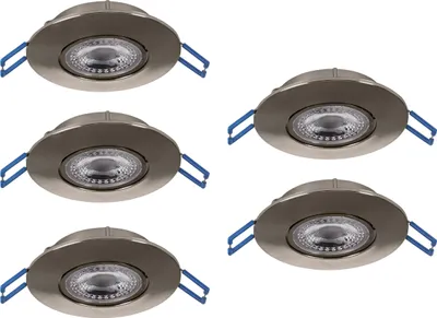 Imagen del producto de EGLO, juego de 5 focos LED empotrables Cedrez, diámetro 9 cm, focos de techo extraplanos, con interruptor DIP para ajustar la temperatura del color: blanco cálido, blanco neutro, blanco frío
