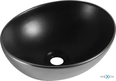 Immagine prodotto di Mexen Elza lavabo da appoggio 40 x 33 cm, nero opaco/argento - 21014024