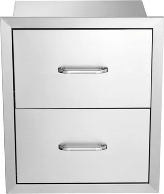 Zdjęcie produktu dla Podwójna szuflada RVS - grill - kuchnia zewnętrzna - wyspa grillowa - 45x52cm