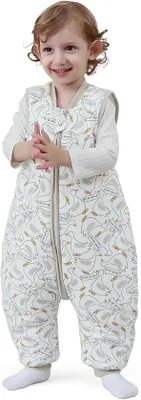 Productafbeelding van Famanu baby slaapzak voor de winter met voetjes, 2,5 TOG - 100% katoen, kinderslaapzak voor jongens en meisjes, 95-105 cm