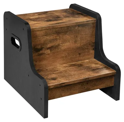 Imagen del producto de TRANKIELO® - Andador para niños – Antideslizante, con 2 escalones, asas, seguro y práctico, en color marrón rústico y
