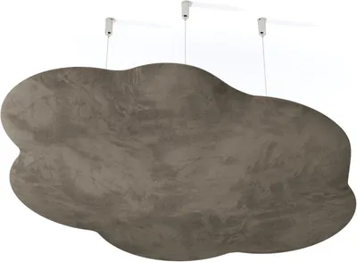 Obrázek produktu pro Sada 4 kusů – Akustický panel na strop, potažený sametovou látkou | Podhledový panel pro potlačení ozvěny | Akustické řešení (design "mrak") pro absorbci zvuku | [MRAK | Béžová]