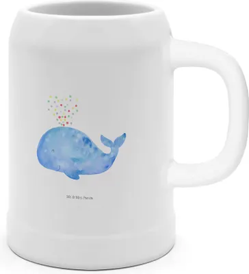 Produktbild von Mr. & Mrs. Panda Seidel Wal Konfetti - Weiß - Geschenk, Humpen, Bierhumpen, Trennung, Geburtstag, Krug, Steinkrug, Keramikkrug, Urlaub, Wale, Abnehmen