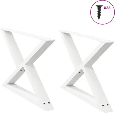 Obrázok produktu pre Nohy konferenčného stolíka 2 ks biele 70 x (42-43,3) cm oceľové
