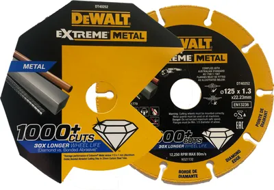 Zdjęcie produktu dla DeWALT DT40252-QZ, Tarcza tnąca, Dowolna marka, Czarny, Żółty, 113 g, 130 mm, 130 mm