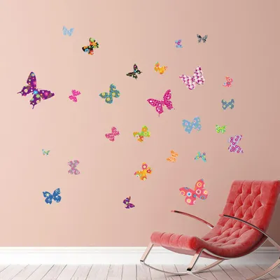 Obrázek produktu pro Vícebarevné samolepky na zeď s motivem motýlů 2