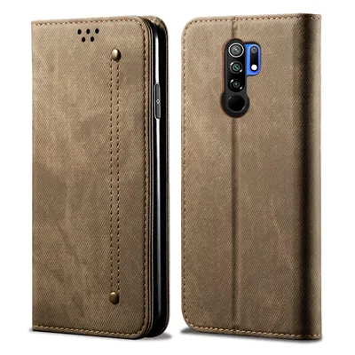 Obrázek produktu pro Redmi 9 Pouzdro, Kožené Peněženkové Pouzdro s Magnetickým Uzavíráním a Pouzdro s Funkcí Stojánku pro Xiaomi Redmi 9 Khaki