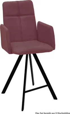 Produktbild von Thekenstuhl (8er-Set) Dekhova 52x109x60 Schwarz/Marsala