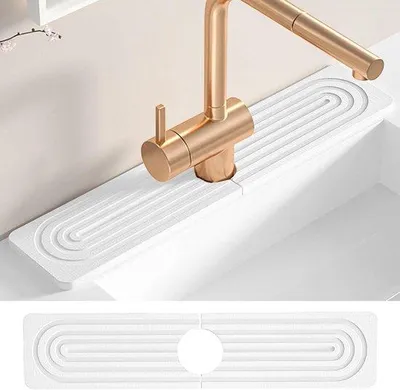 Immagine prodotto di Rubinetto da cucina con finitura color crema, ideale per cucina e bagno