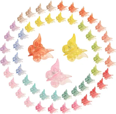 Produktbild von 50 Stück Schmetterling Haarklammern - Haarklemmen für Mädchen - Süße Haaraccessoires - Damen und Mädchen - Mehrfarbig - Haarklammern Set mit kleinen Schmetterlingen