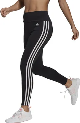 Produktbild von adidas High-Rise 3-Streifen 7/8 Sport Tights Damen black/white XL