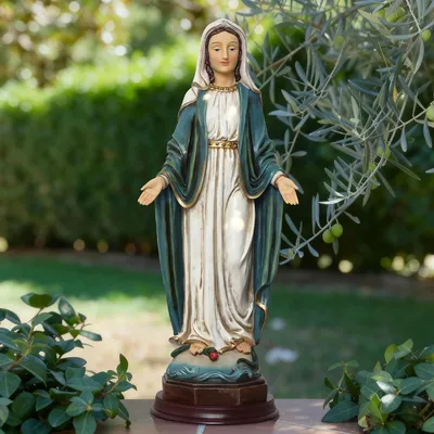 Produktbild von Skulptur Heilige Maria Statue für Garten und Tisch, B24.5 x T20.5 x H63.5 cm