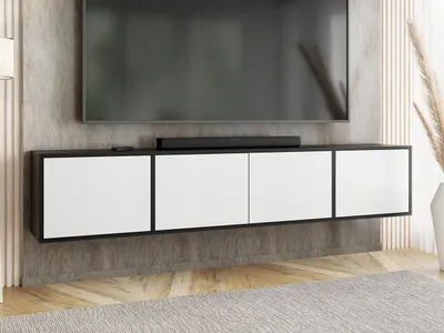 Produktbild von KierMoebel Tv Schrank ICO 4, Modern Lowboard Schwarz & Weiß 206,4x42x38,8 cm