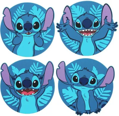 Produktbild von Paladone Stitch Set Mit 4 Gummikorken 10x10 Cm Blau  Blau One Size