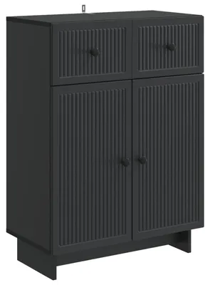 Image de Buffet avec tiroir Noir 66 x 34,5 x 90 cm Bois d'ingénierie