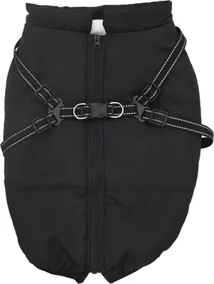Produktbild von vidaXL Hundemantel mit Geschirr Wasserdicht Reflektierend Schwarz L48