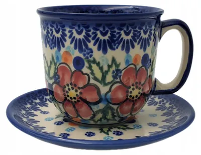 Produktbild von Tasse Bolesławiec Keramik 280 ml handbemalt 1 Stück