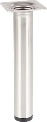 Produktbild von WAGNER Möbelbein CLASSIC RETRO - Ø 30 x 200 mm, Anschraubplatte 60 x 60 mm, Innengewinde Ø 10 mm, Edelstahl Optik - 12112001