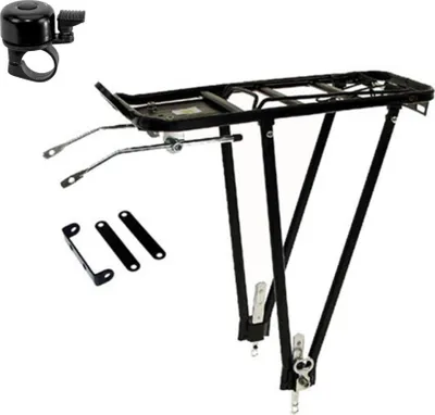 Produktbild von maxxi4you M-Wave Alu Fahhrad Gepäckträger Screw-On II A Schwarz für 24"-28"  inkl. maxxi4you Fahrradklingel