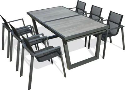 Produktbild von 6-Sitzer-Essgruppe ausfarbenem Aluminium und Keramikplatte