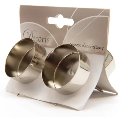 Productafbeelding van Kaemingk metalen theelichthouder met spiraal, zilverkleurig, 4,2 x 7,5 cm - 4 stuks